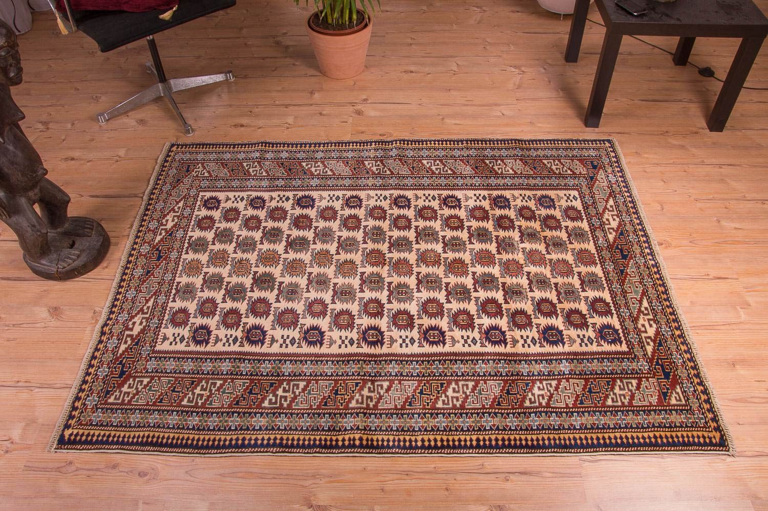 Orientteppich Handgeknüpft 146 cm x 207 cm Schurwolle – Ansicht 2