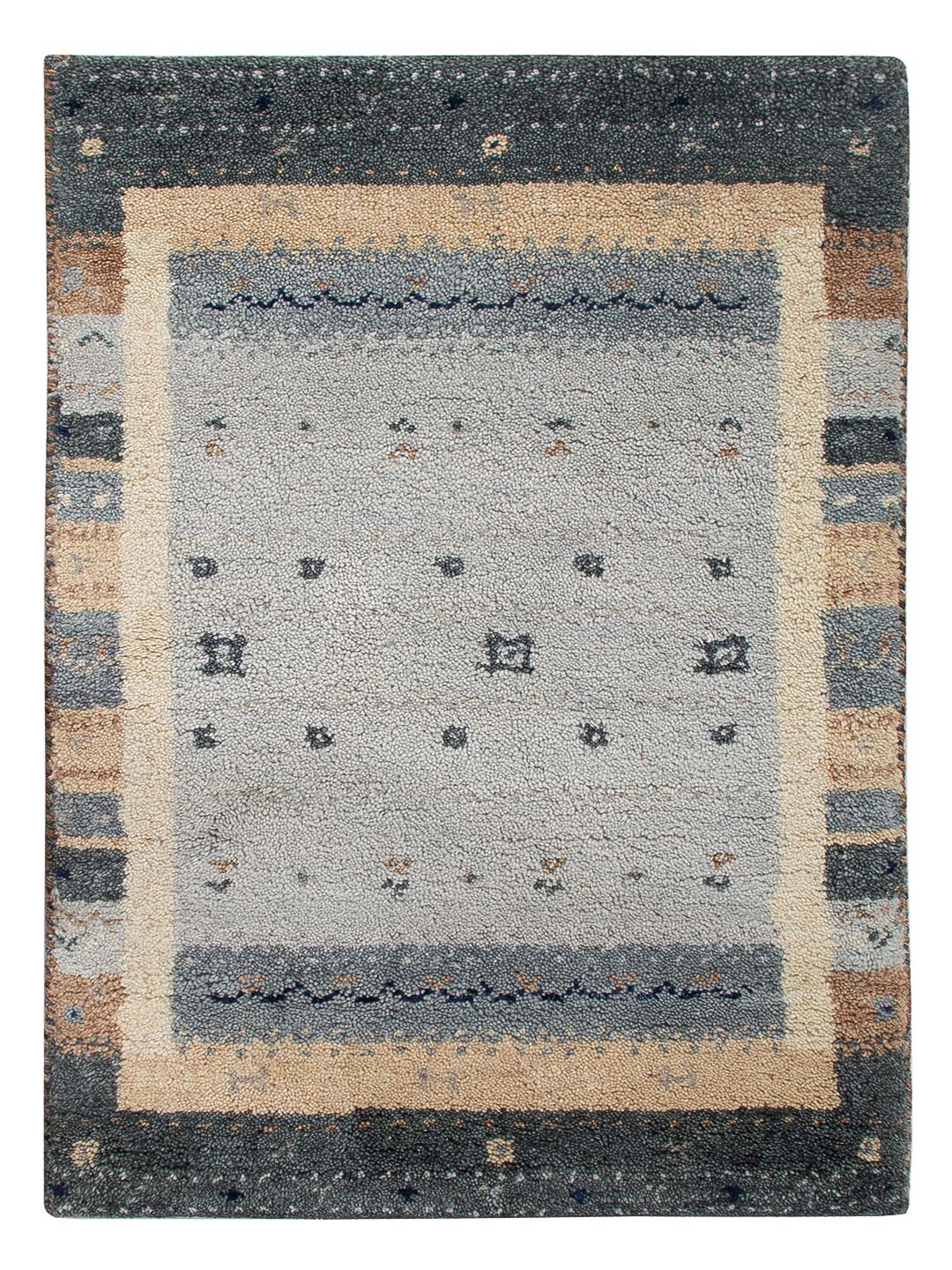 Gabbeh Teppich Handgeknüpft 60 cm x 90 cm Schurwolle – Ansicht 1